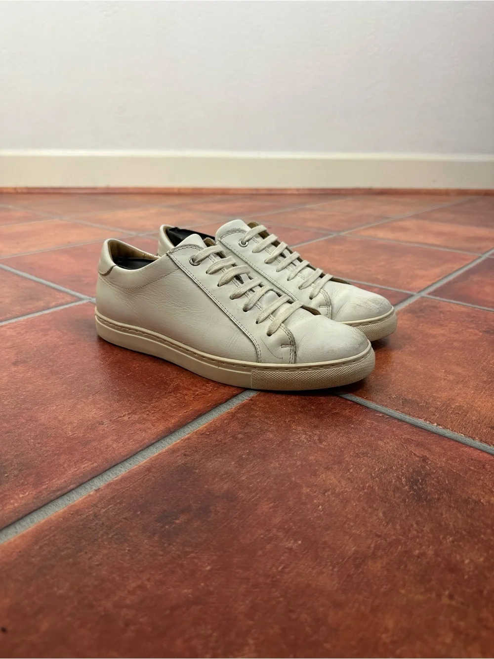 SuitSupply Minimalist Sneakers in White Calf Leather